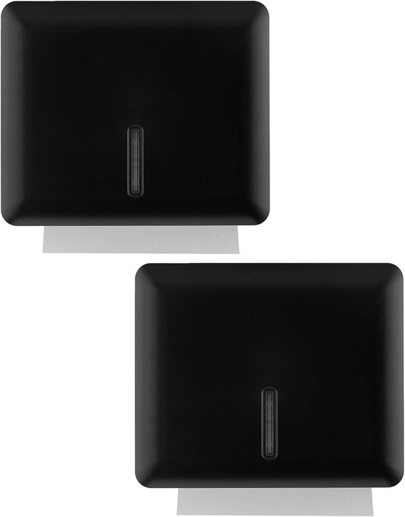EnBath Multifold Paper Towel Dispenser Wall Mount (Black, 2-Pack), Folded Hand Towel Dispenser for Bathroom/Restroom, Commercial Paper Towel Holder, Trifold Paper Towels Dispenser by - Image 1